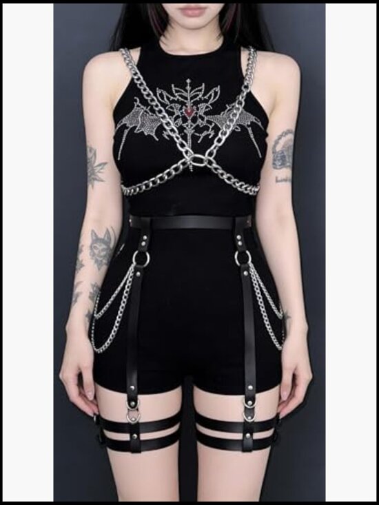 Adjustable Waist Thigh Belt Layered Streetwear Accessory Festival Gothic Punk main image 6